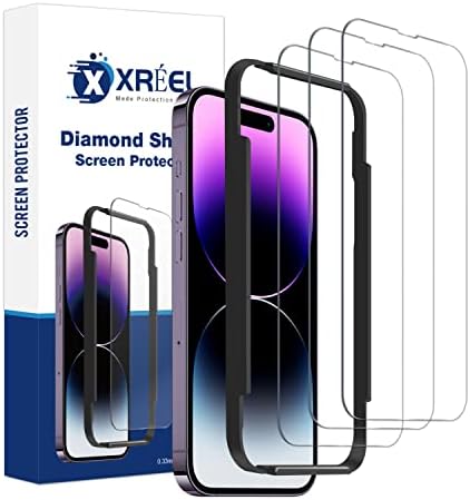 Xréel תואם [iPhone 14 Pro], מגן מסך זכוכית מחוסמת, [כיתה צבאית] קשיות 9 שעות, עמידות בפני שריטות,